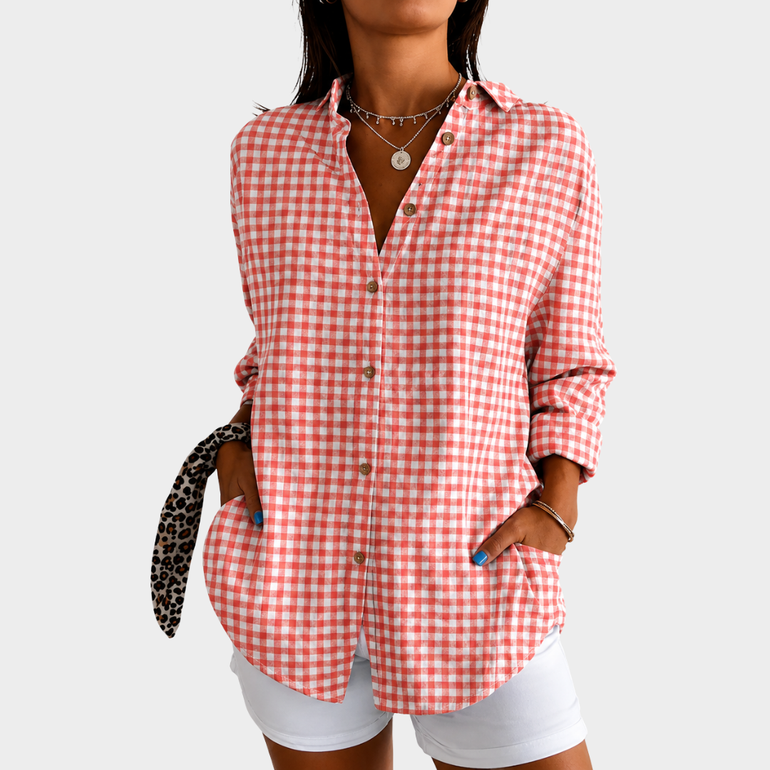 Women’s Coral Printed Relaxed Fit Blouse