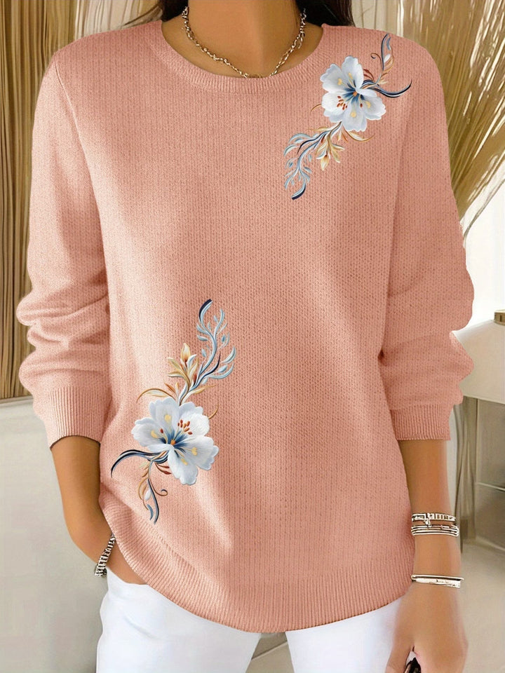Women’s Floral Long Sleeve Pullover Sweater