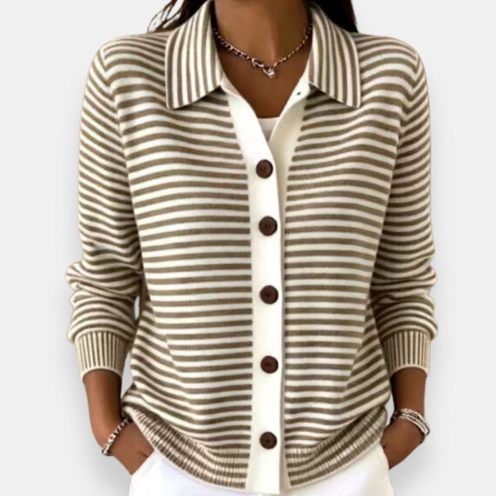 Women’s Striped Button-Up Cardigan
