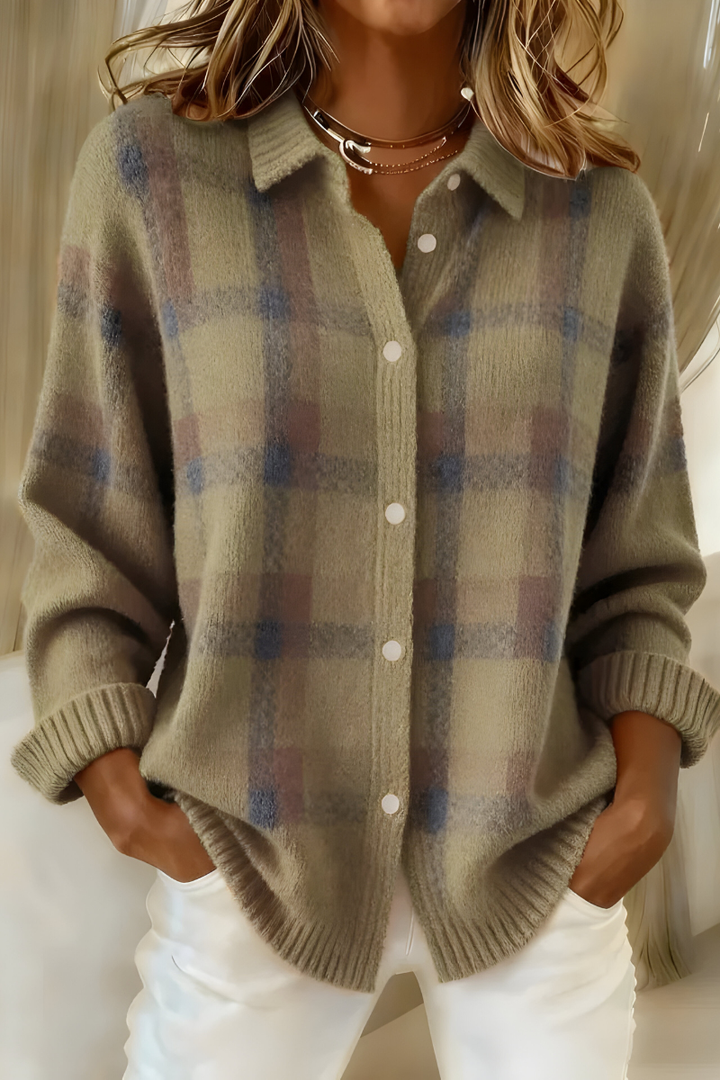Women’s Plaid Knit Cardigan