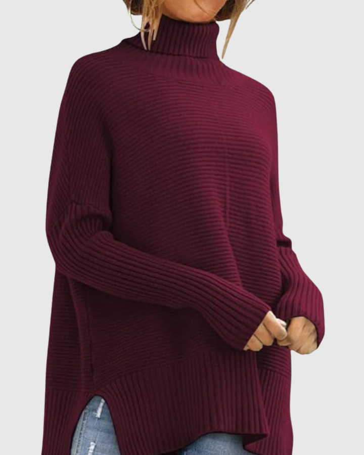 Women’s Ribbed Turtleneck Knit Sweater