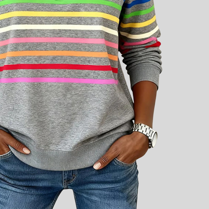 Women’s Striped Quarter-Zip Sweatshirt