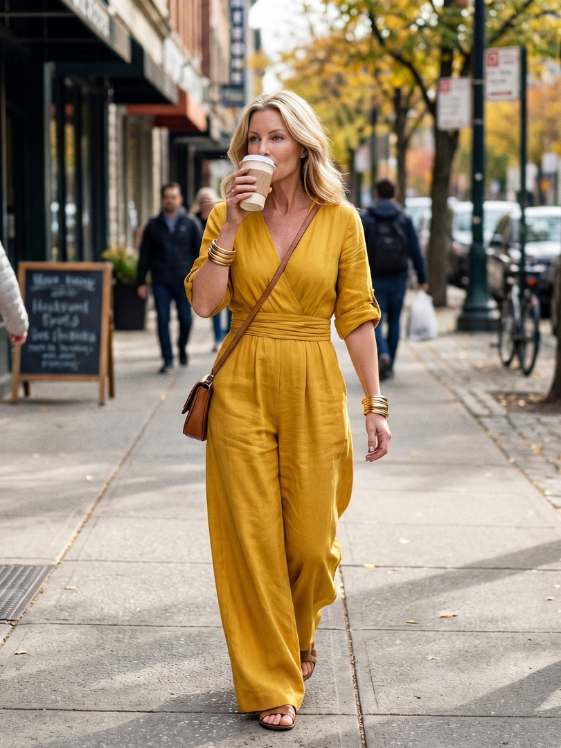 Women’s Cross Front Wide Leg Jumpsuit