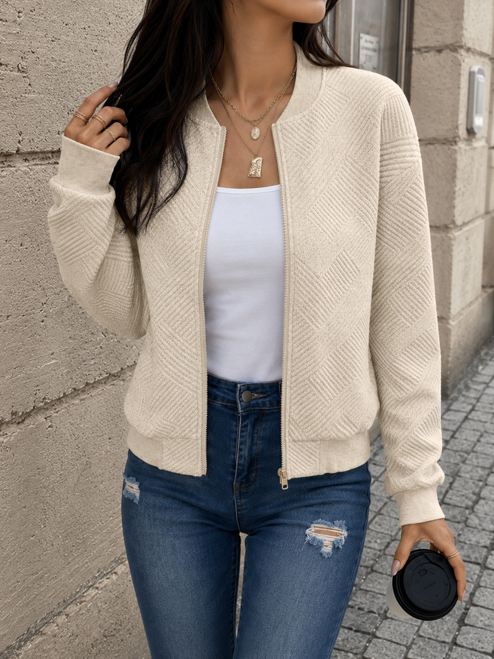 Women’s Structured Zip Up Bomber Jacket