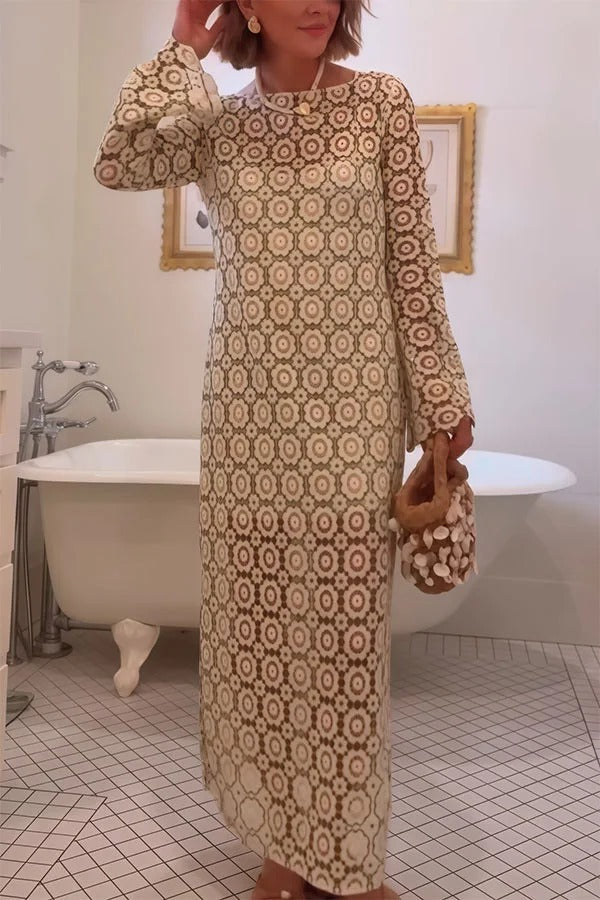 Women’s Floral Long Sleeve Midi Dress