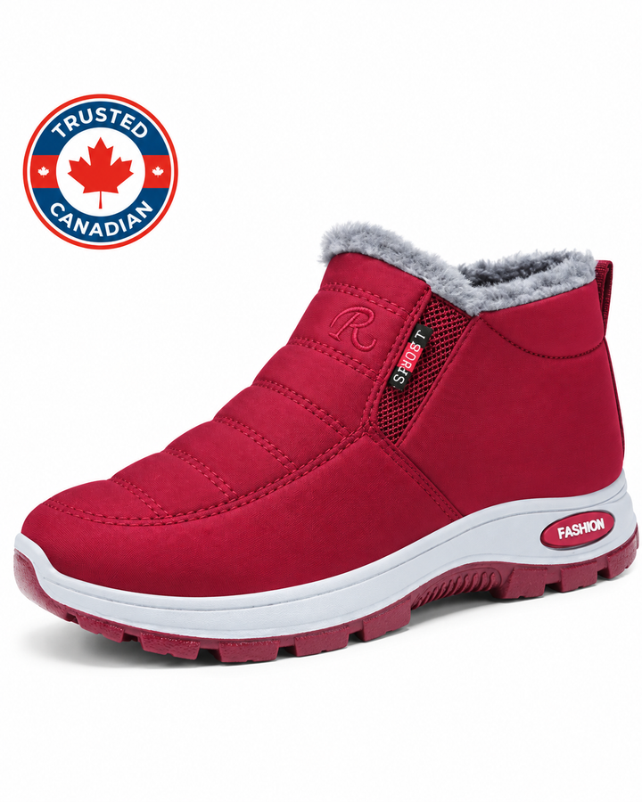 Women’s Quilted Slip-On Dark Red Ankle Boots