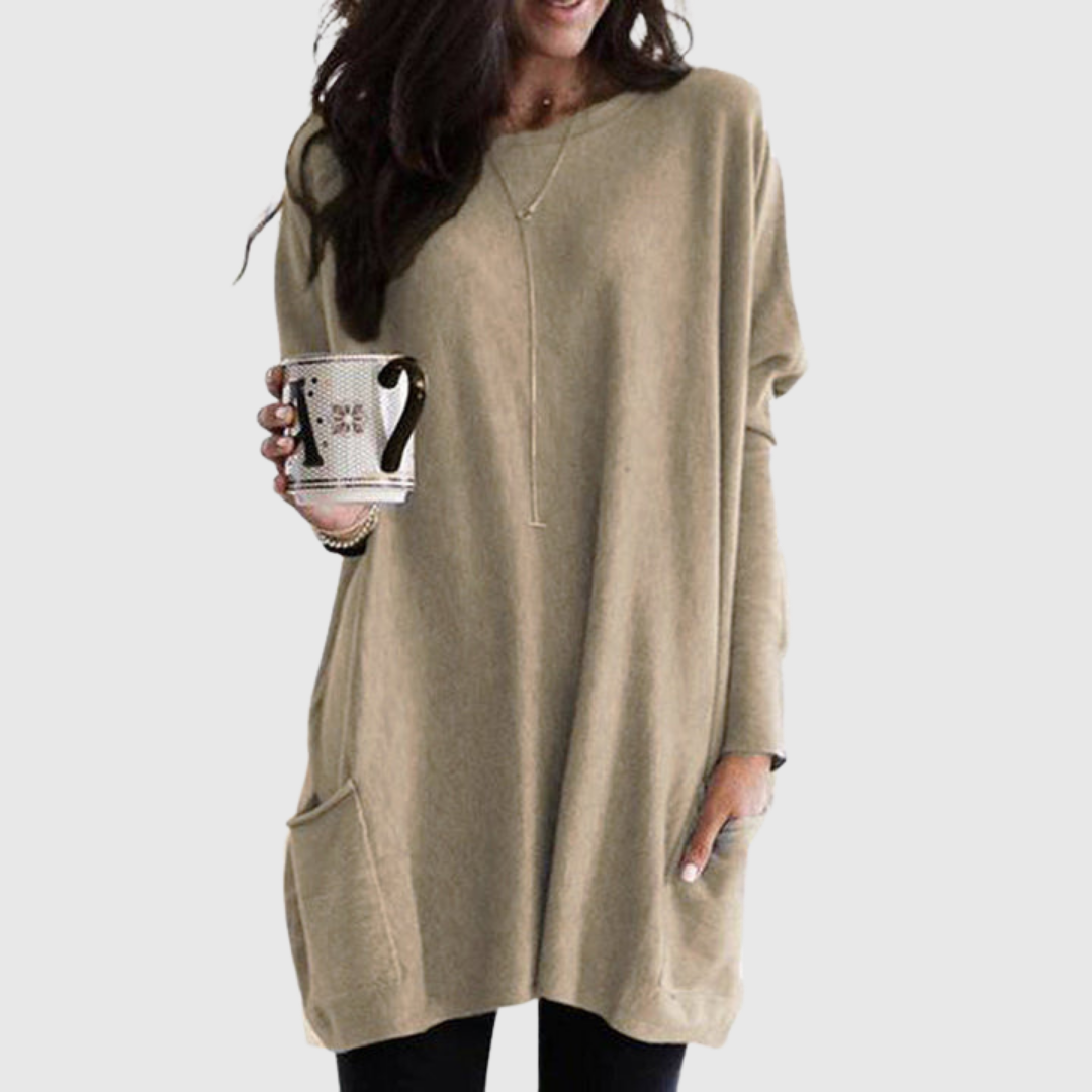 Women’s Relaxed Longline Pocket Tunic Top