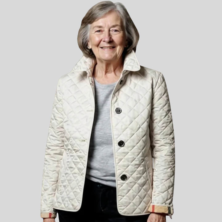 Women’s Casual Quilted Jacket With Turn-Down Collar