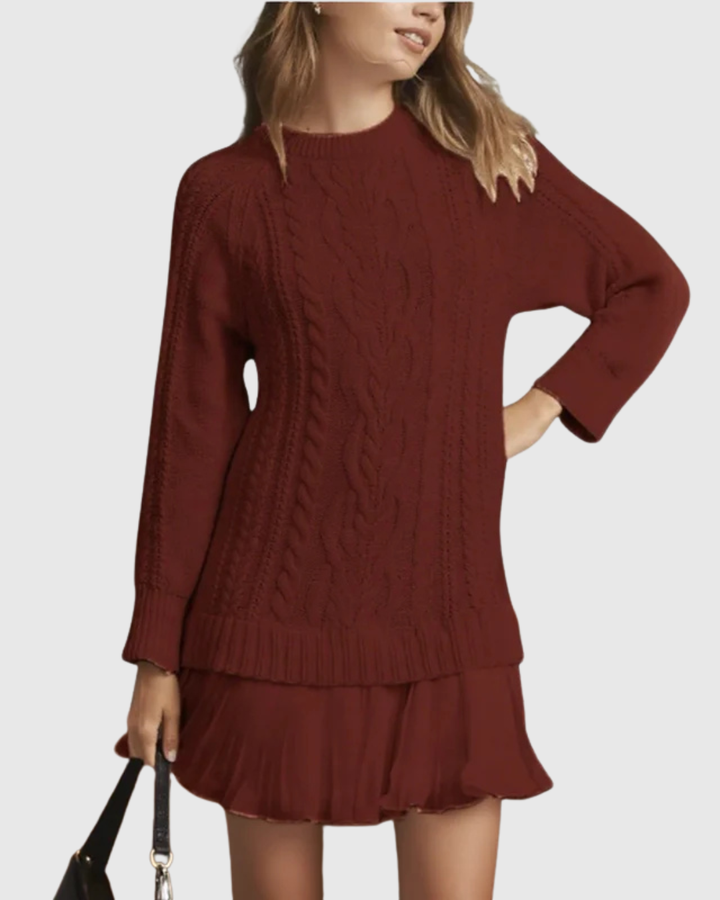 Women’s Classic Knit Long Sleeve Sweater Dress