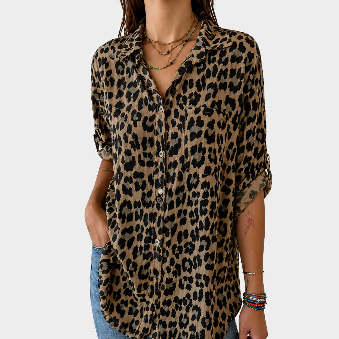 Women’s Safari Style Relaxed Fit Blouse