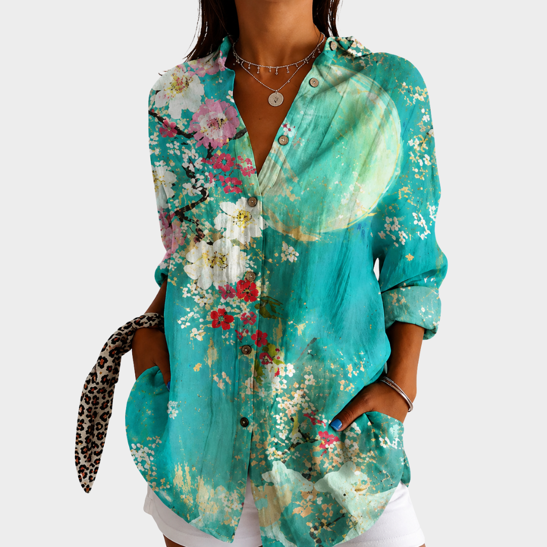 Women’s Floral Print Long Sleeve Blouse