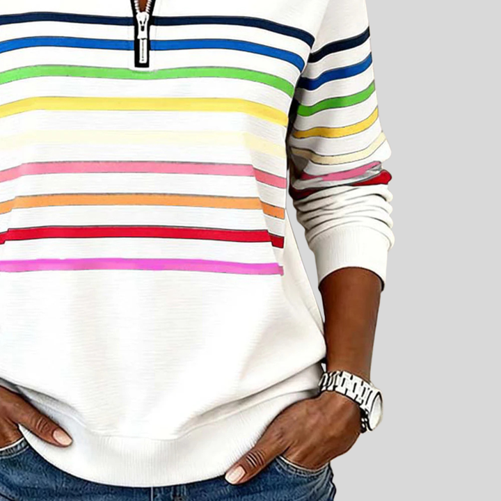Women’s Striped Quarter-Zip Sweatshirt