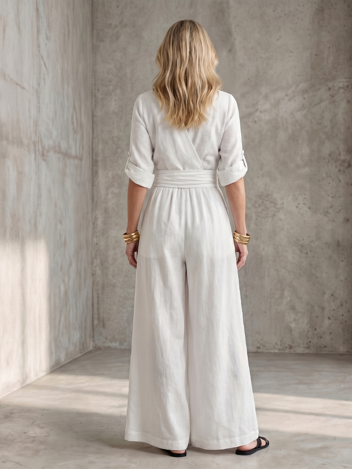 Women’s Cross Front Wide Leg Jumpsuit