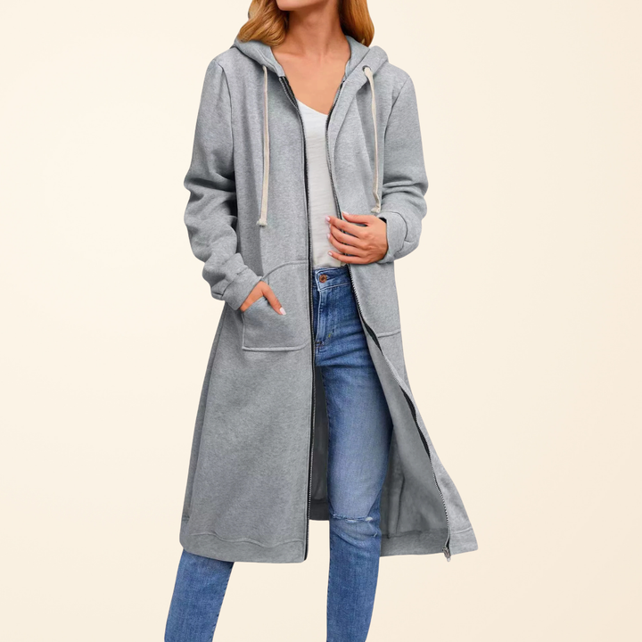 Women’s Relaxed Zip-Up Longline Cardigan