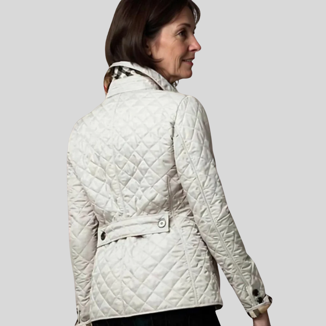 Women’s Casual Quilted Jacket With Turn-Down Collar
