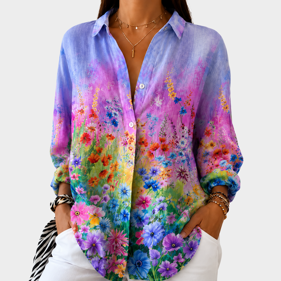 Women’s Floral Print Flowy Blouse