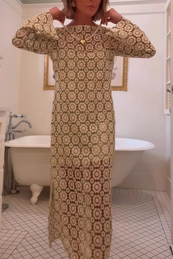 Women’s Floral Long Sleeve Midi Dress