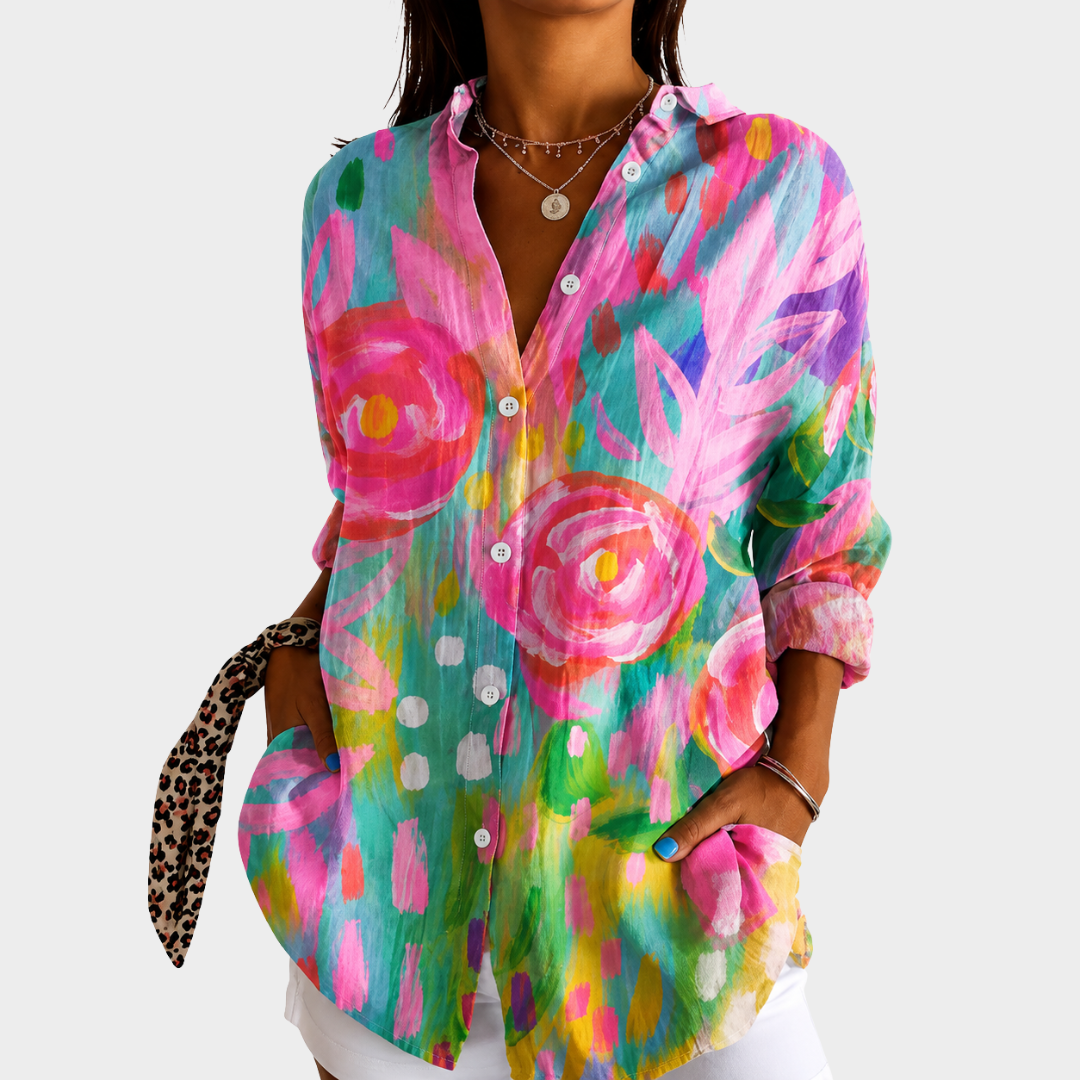 Women’s Floral Print Flowy Blouse