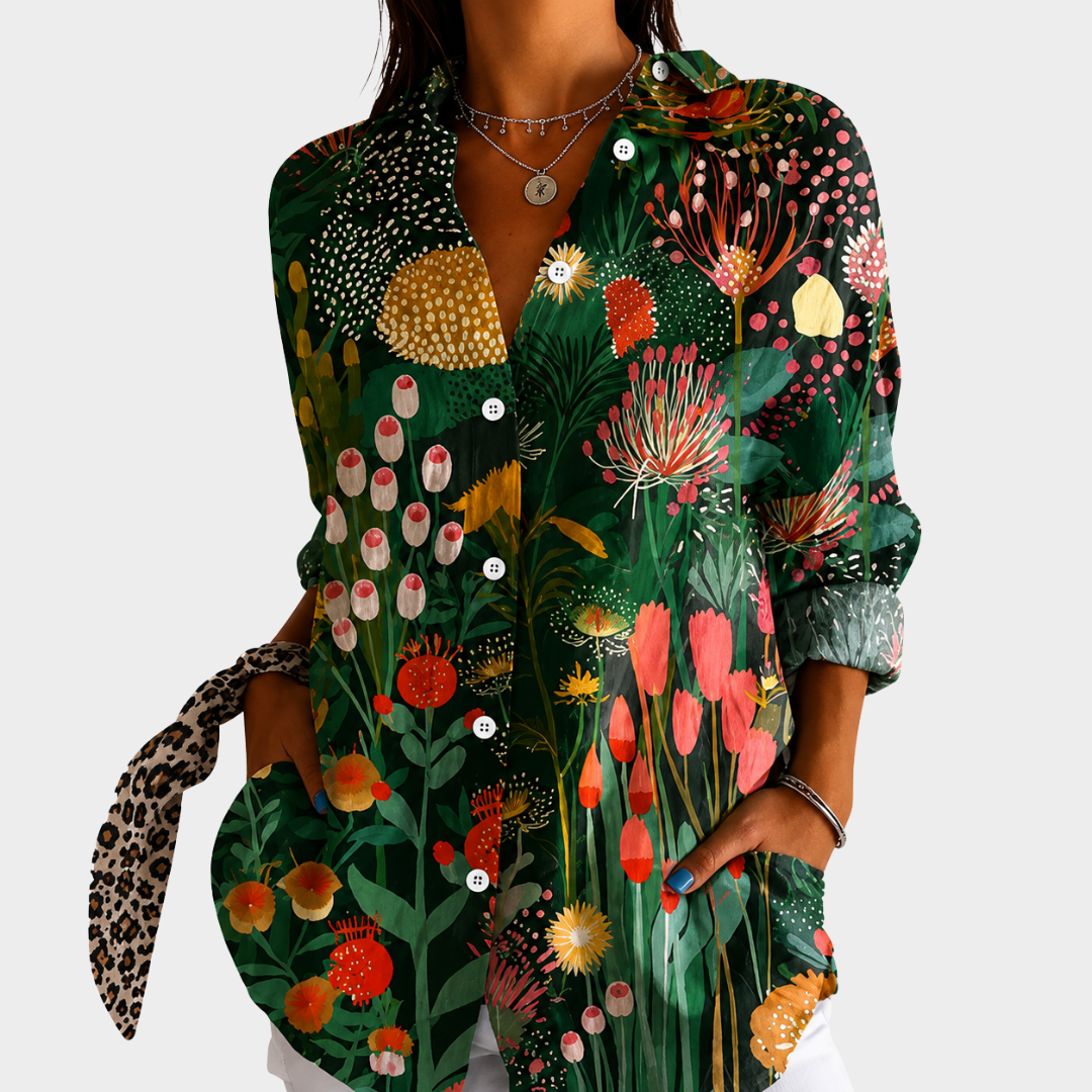 Women’s Dark Floral Statement Blouse