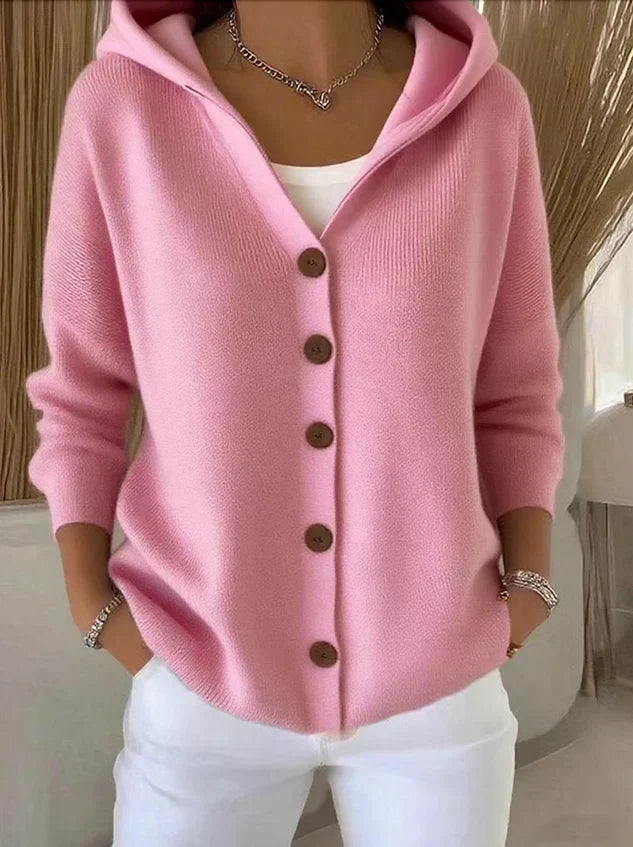 Women's V-Neck Button-Front Knit Cardigan