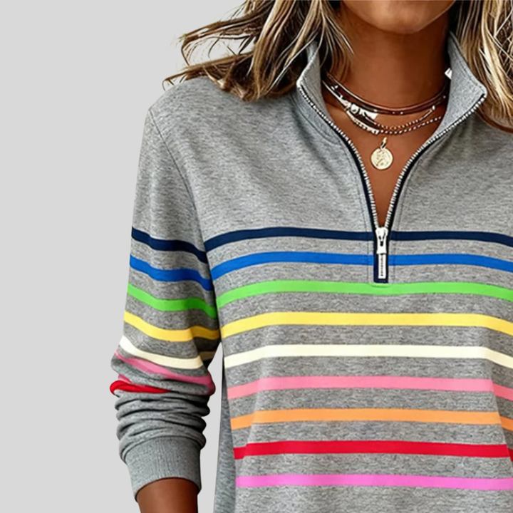 Women’s Striped Quarter-Zip Sweatshirt