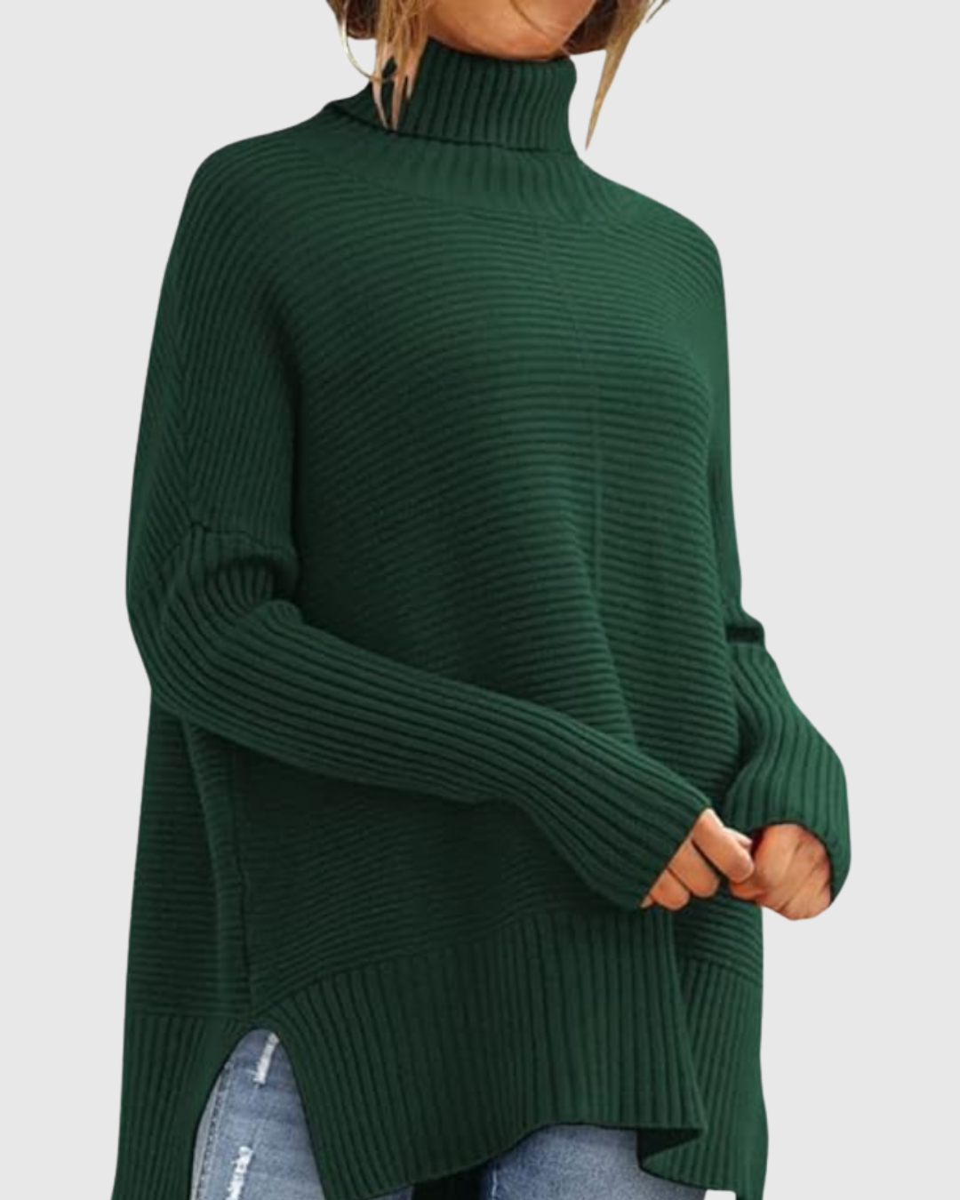 Women’s Ribbed Turtleneck Knit Sweater
