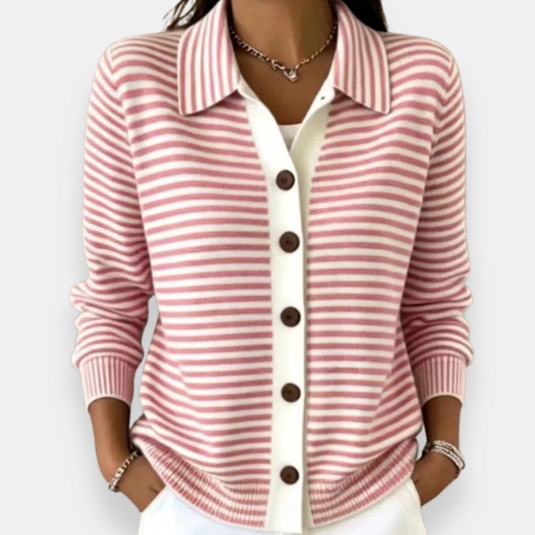 Women’s Striped Button-Up Cardigan