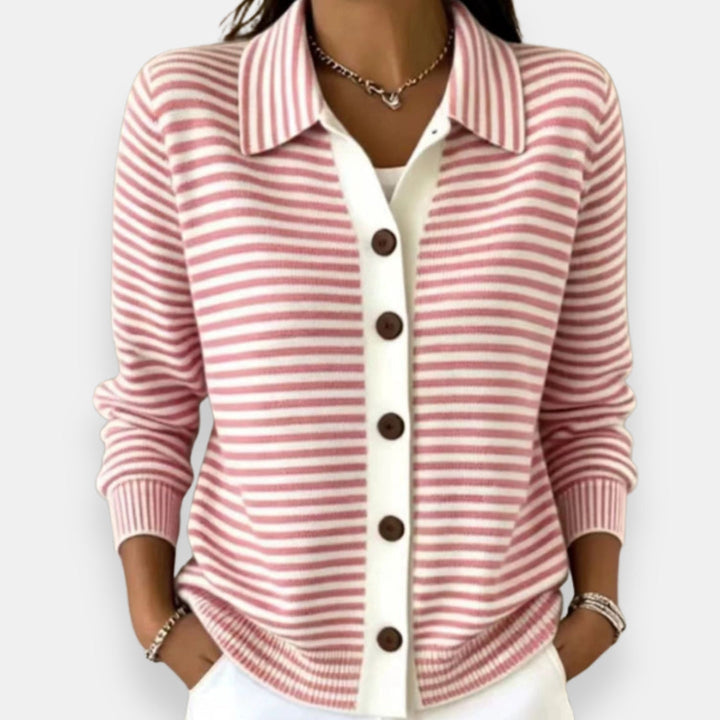 Women’s Striped Button-Up Cardigan