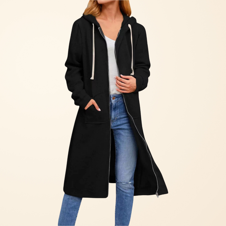 Women’s Relaxed Zip-Up Longline Cardigan