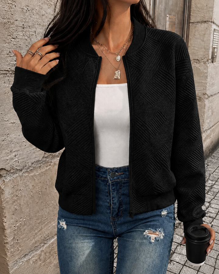 Women’s Structured Zip Up Bomber Jacket