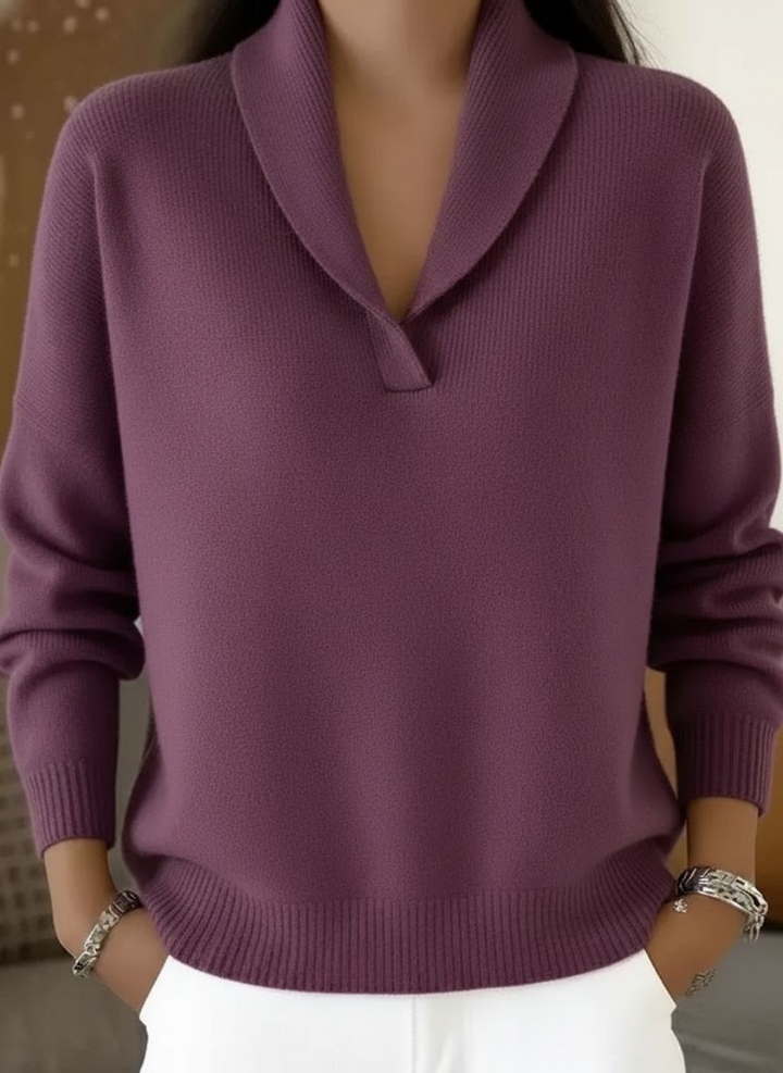 Women's Relaxed V-Neck Pullover Sweater