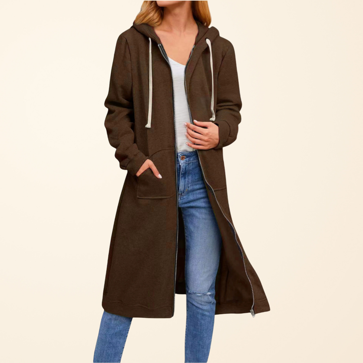 Women’s Relaxed Zip-Up Longline Cardigan