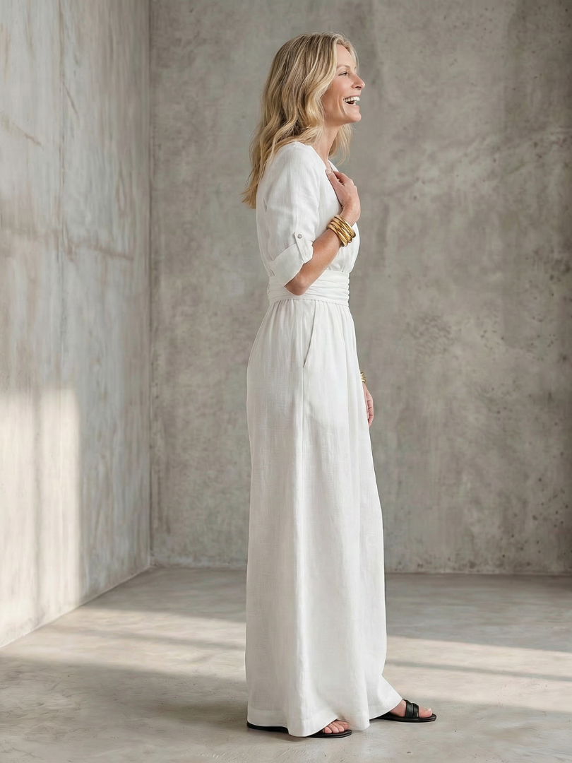 Women’s Cross Front Wide Leg Jumpsuit