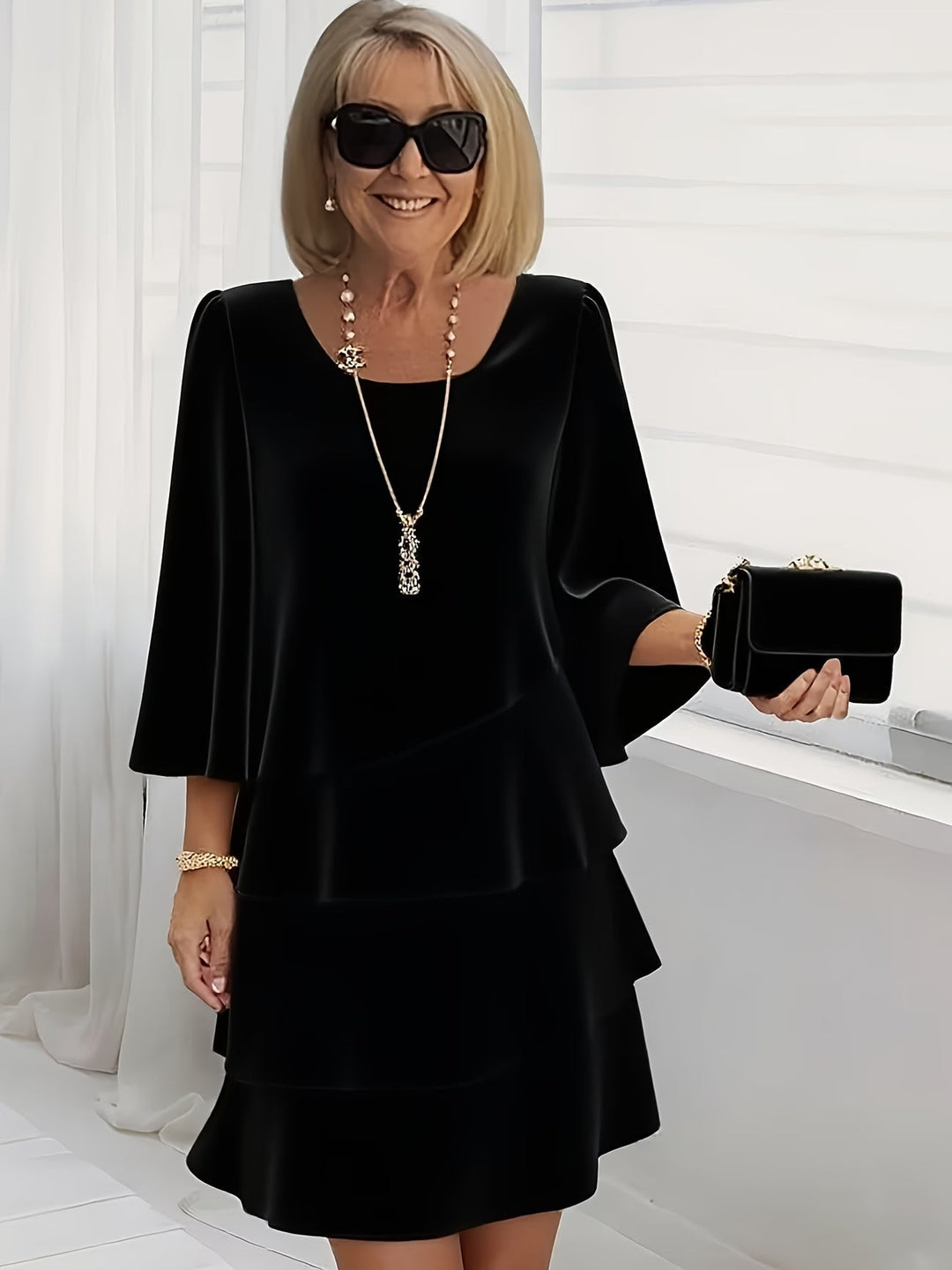 Women’s Elegant Ruffle Evening Dress