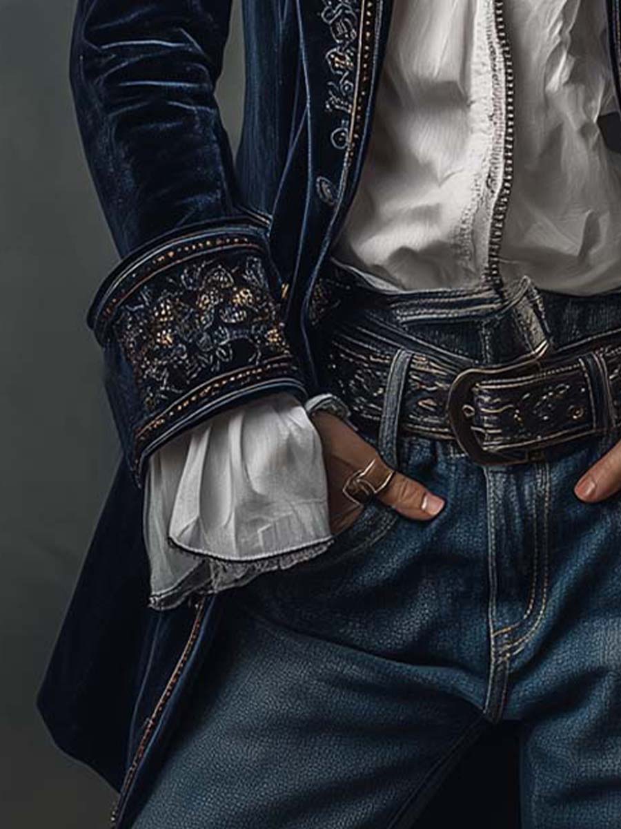 Women’s Longline Vintage Embroidered Jacket