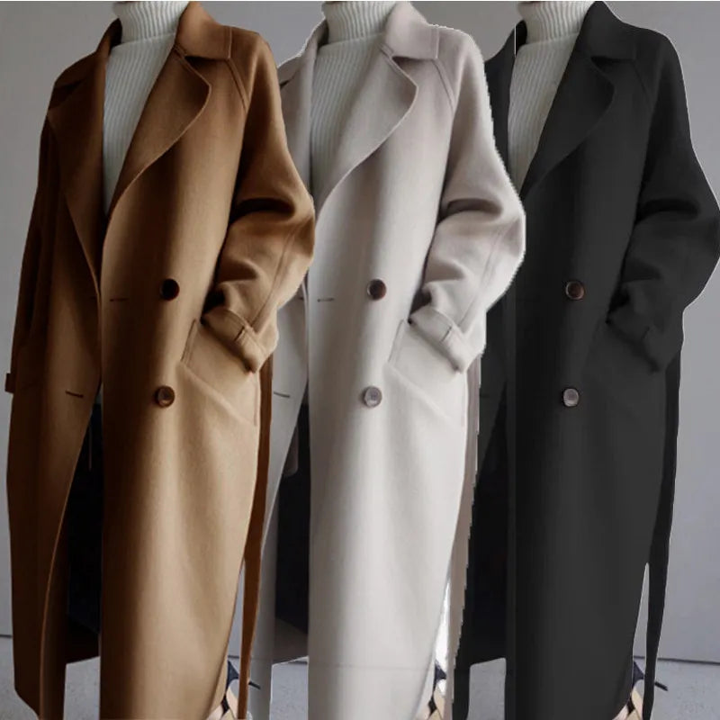 Women’s Classic Double Breasted Belted Trench Coat