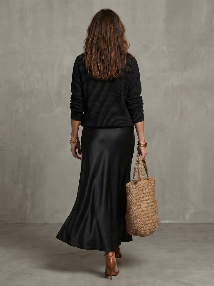 Women’s Knit Two-Piece Bias-Cut Skirt Set