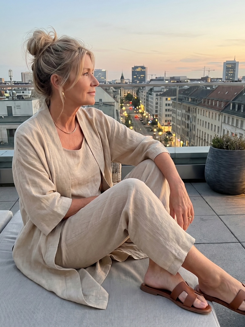 Women’s Three-Piece Relaxed Fit Top And Pants Set