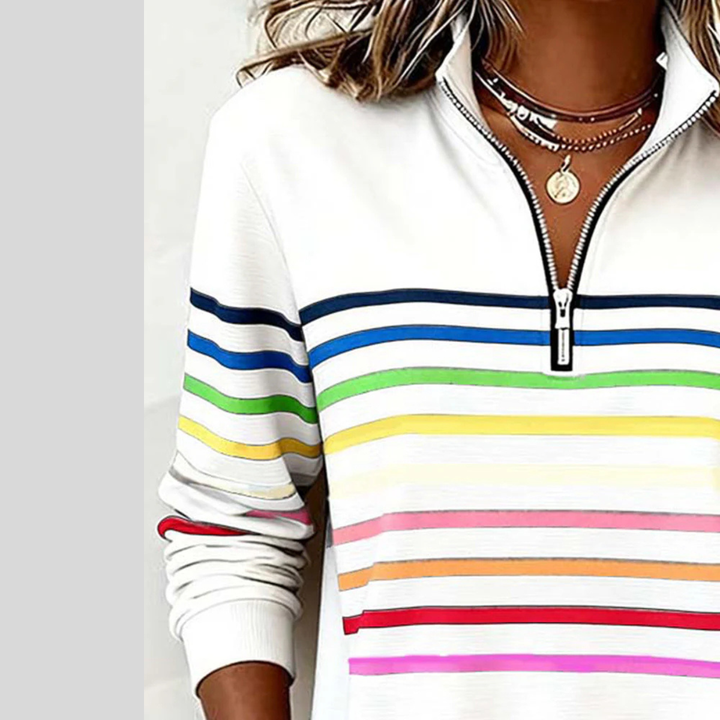 Women’s Striped Quarter-Zip Sweatshirt