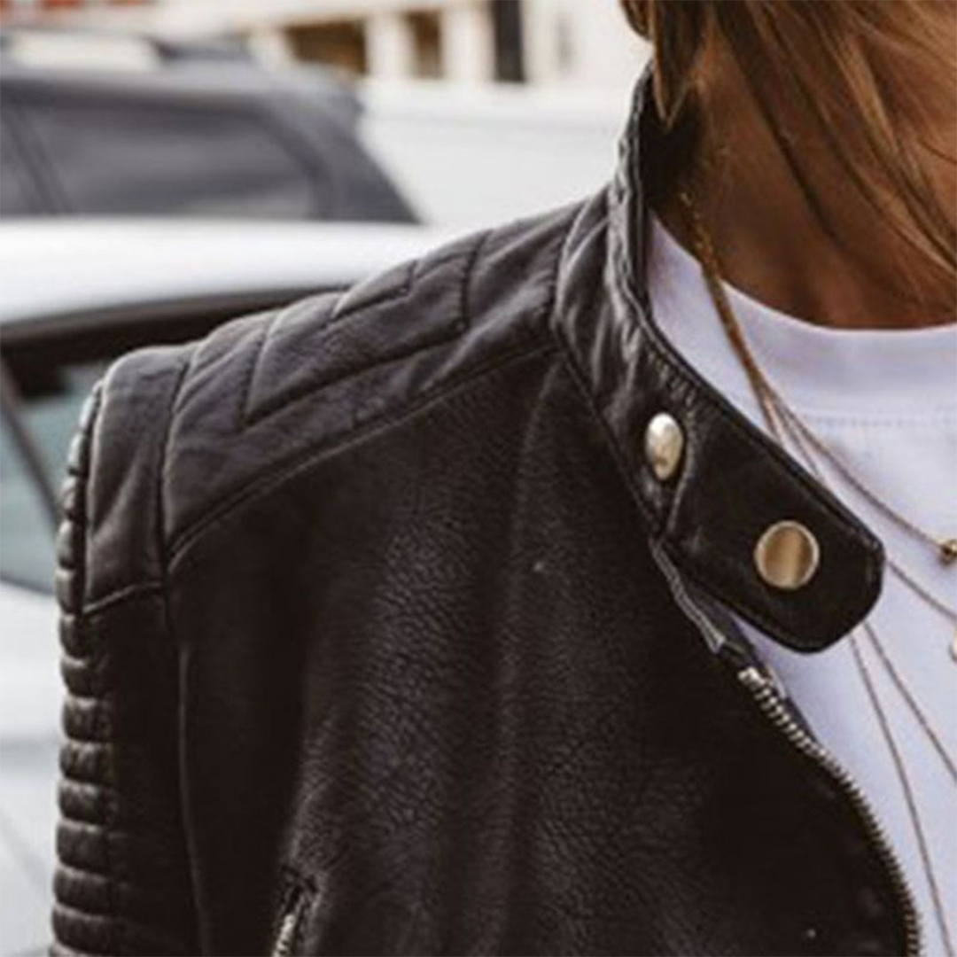 Women’s Moto Biker Zip Front Jacket