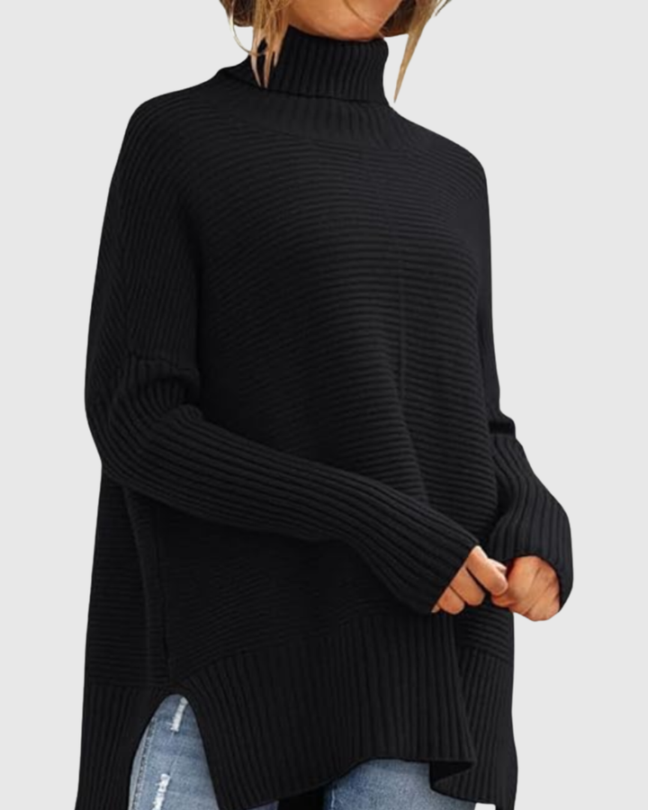 Women’s Ribbed Turtleneck Knit Sweater