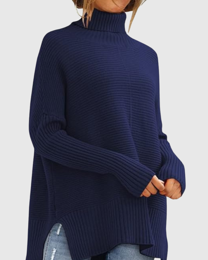 Women’s Ribbed Turtleneck Knit Sweater