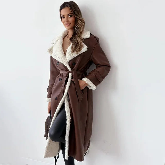 Women’s Belted Double-Breasted Trench Coat