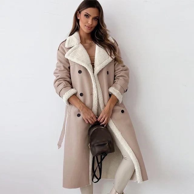 Women’s Belted Double-Breasted Trench Coat