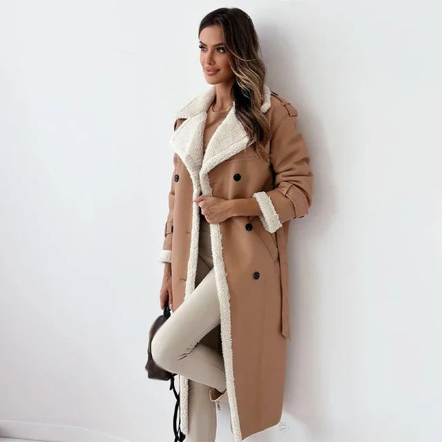 Women’s Belted Double-Breasted Trench Coat