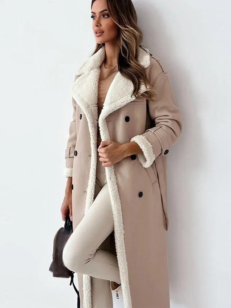 Women’s Belted Double-Breasted Trench Coat