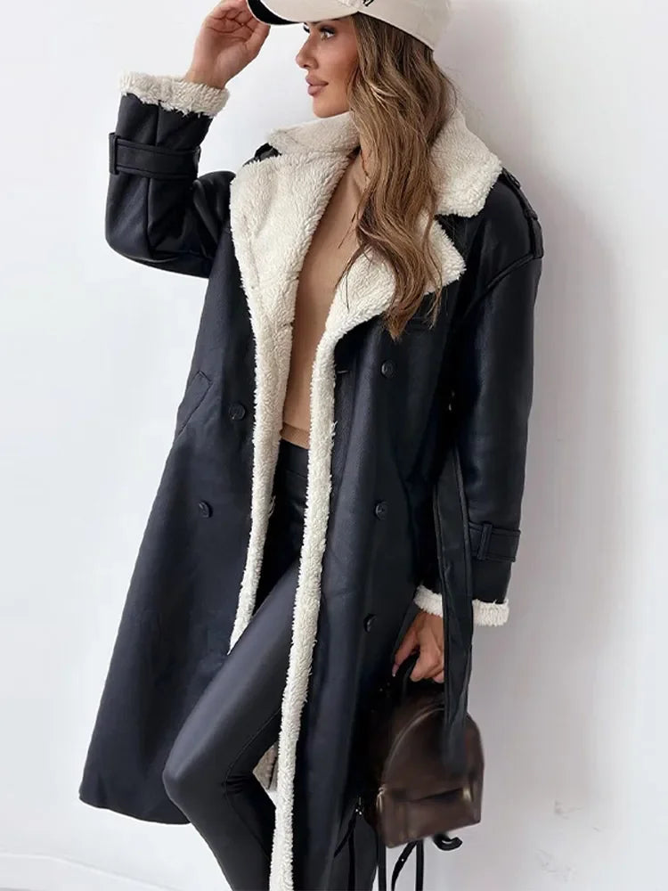 Women’s Belted Double-Breasted Trench Coat