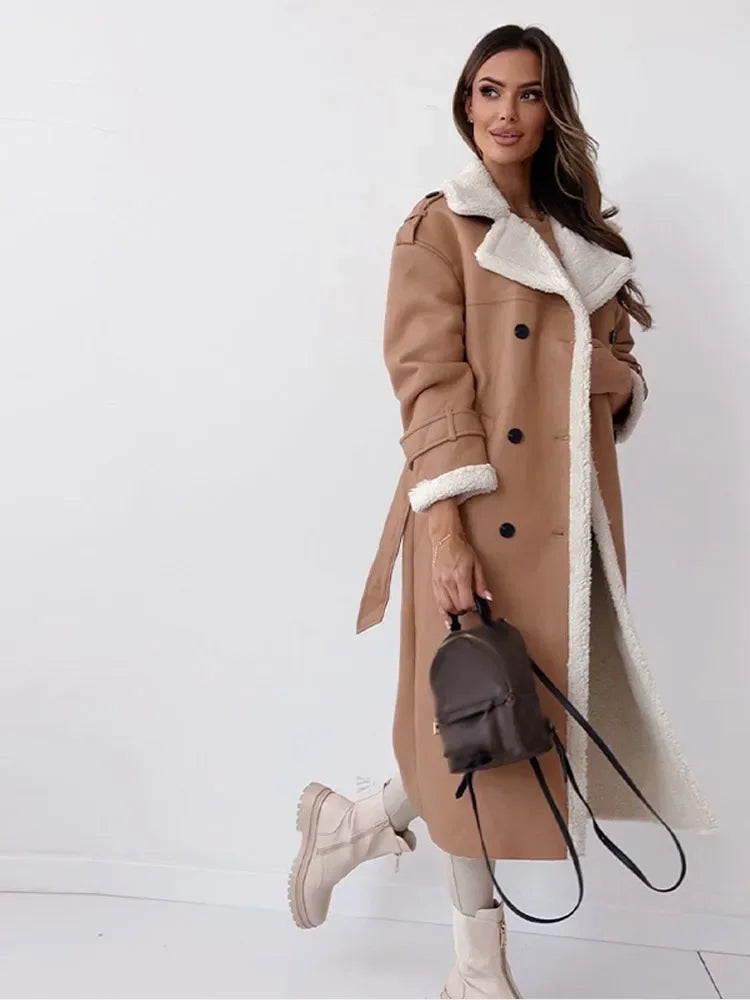 Women’s Belted Double-Breasted Trench Coat