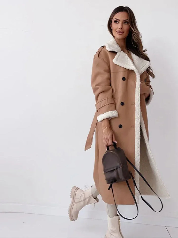 Women’s Belted Double-Breasted Trench Coat