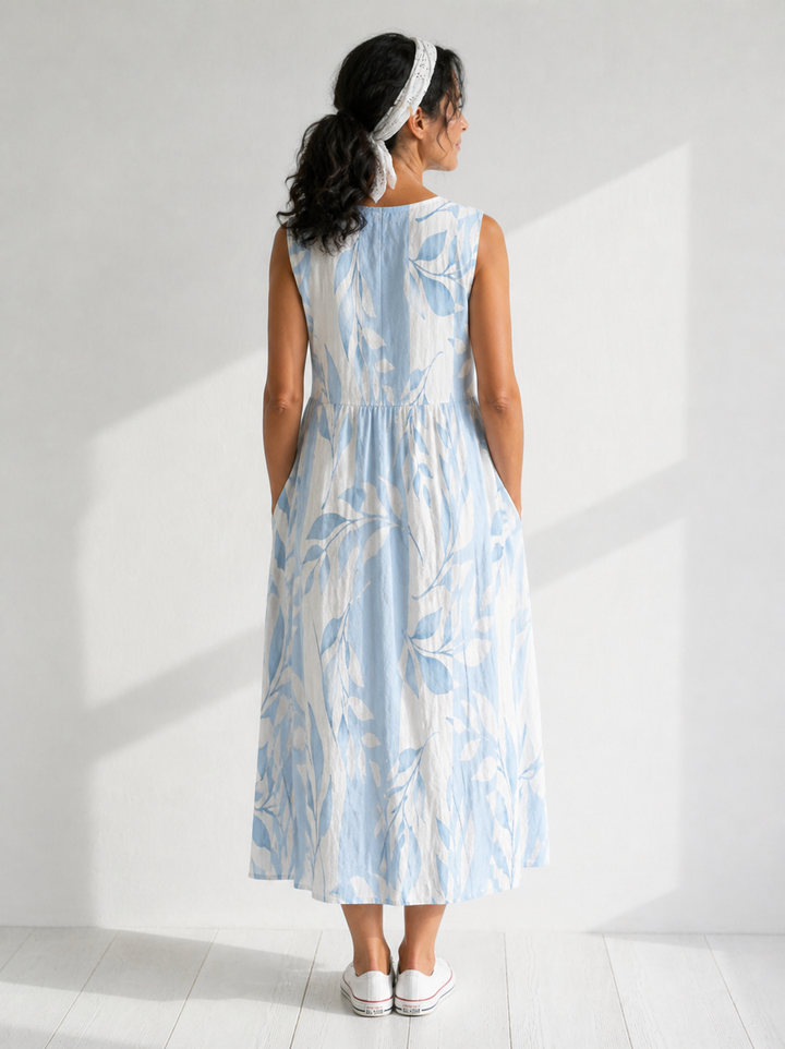 Women’s Leaf Print Midi Dress